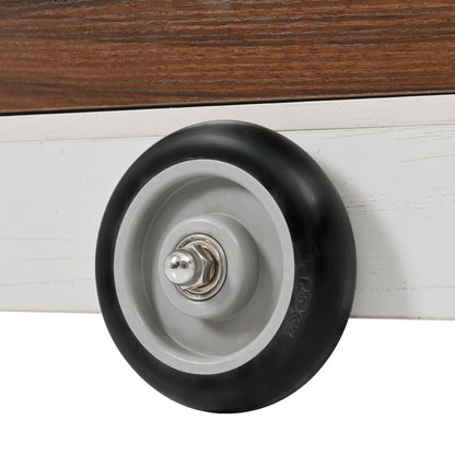 54" Farmhouse Rolling Island with Drop Leaf, Power Outlet