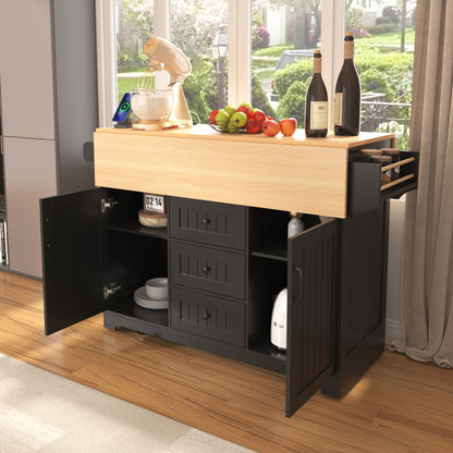 55.7'' Large Rustic Farmhouse Kitchen Island - TimberFlare