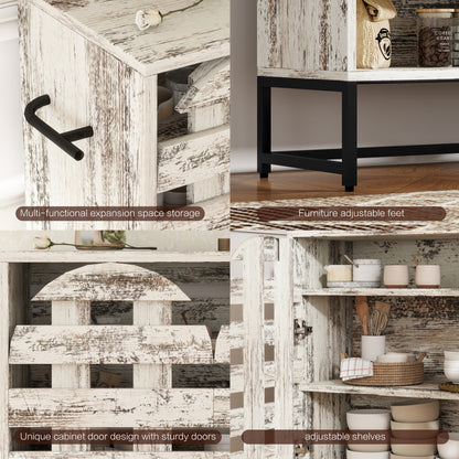Farmhouse Lattice Coffee Bar Cabinet - TimberFlare