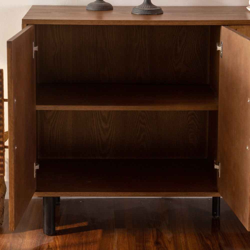 60-Inch Modern Sideboard with Geometric Doors - TimberFlare