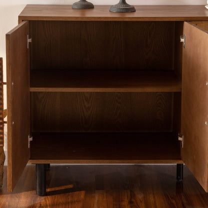 60-Inch Modern Sideboard with Geometric Doors - TimberFlare