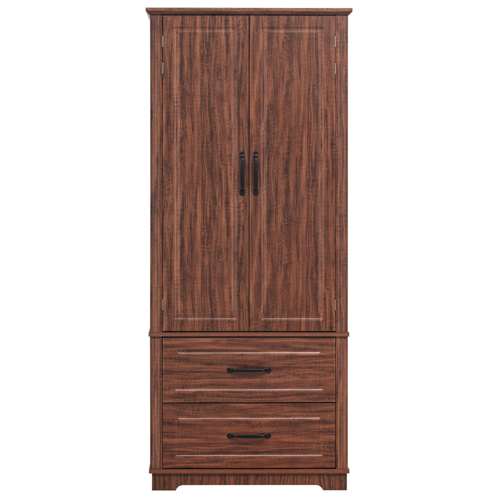 Textured White Pantry Cabinet with Pull-Out Shelves - TimberFlare