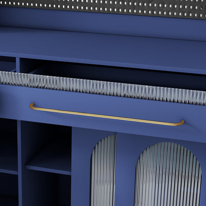 75″ Freestanding Buffet with Hutch, 63-Inch Large Coffee Bar Cabinet