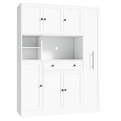 70'' Tall Pantry Buffet with Pull-Out Spice Rack - TimberFlare