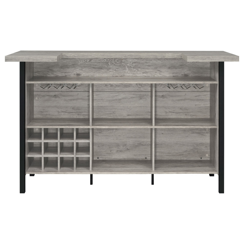 Grey Driftwood Industrial Home Bar - TimberFlare