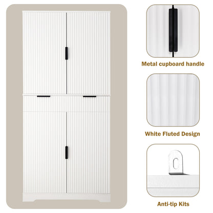 Fluted Pantry with Pull-Out Shelves - TimberFlare