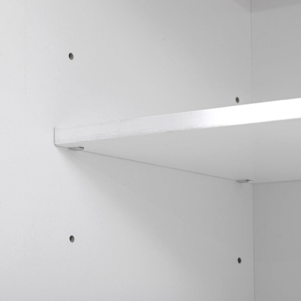 Textured White Pantry Cabinet with Pull-Out Shelves - TimberFlare