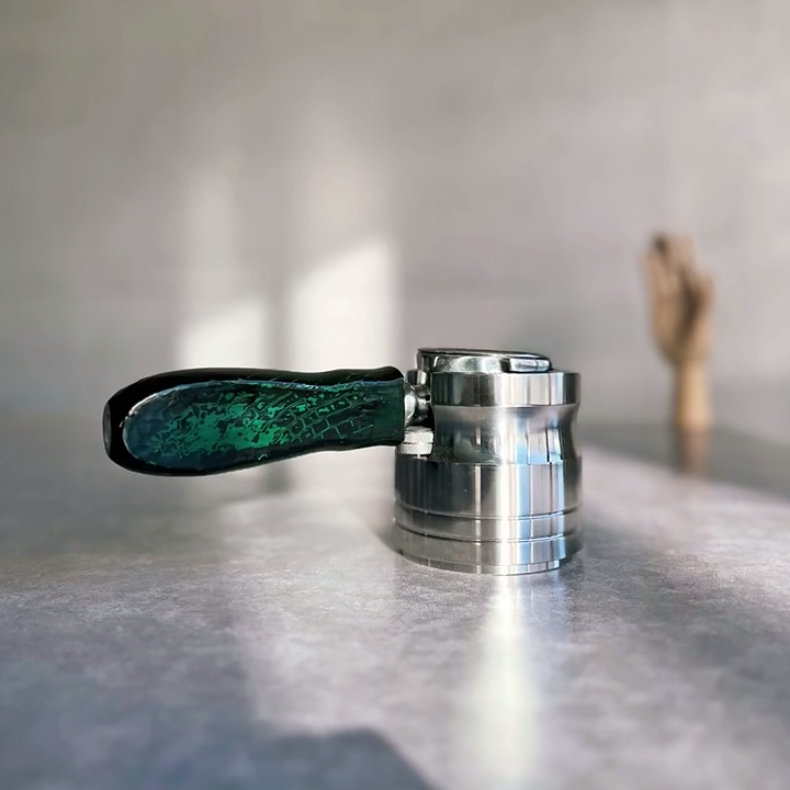 Veridian Scale Artisan Bottomless Portafilter alternate angle 5 for La Marzocco