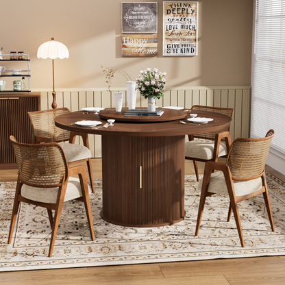 55" Round Storage Base Dining Table