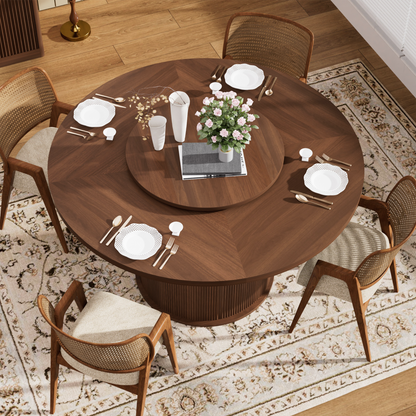 55" Round Storage Base Dining Table