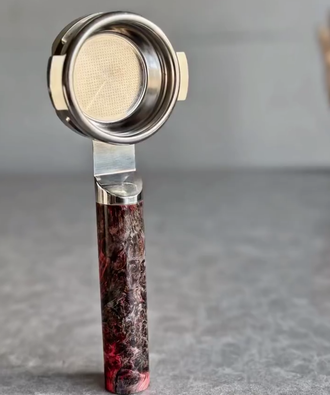 Crimson Burl Artisan Bottomless Portafilter | Breville 54mm/58mm