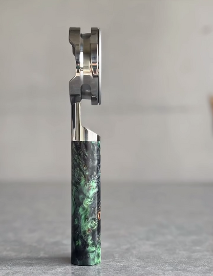 Emerald Nebula Artisan Bottomless Portafilter paired with Breville espresso machine setup