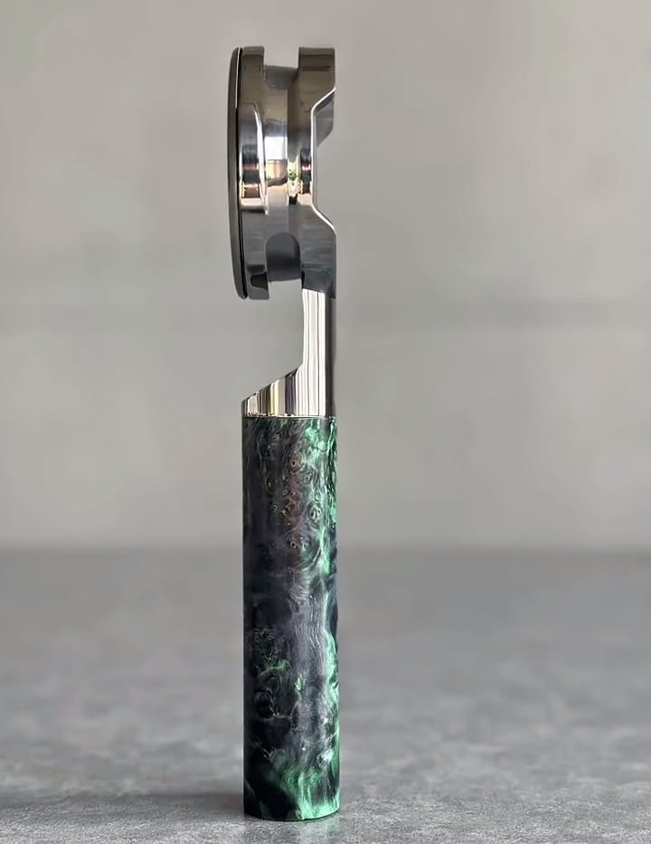 Emerald Nebula Artisan Bottomless Portafilter alternate angle 5 for Breville