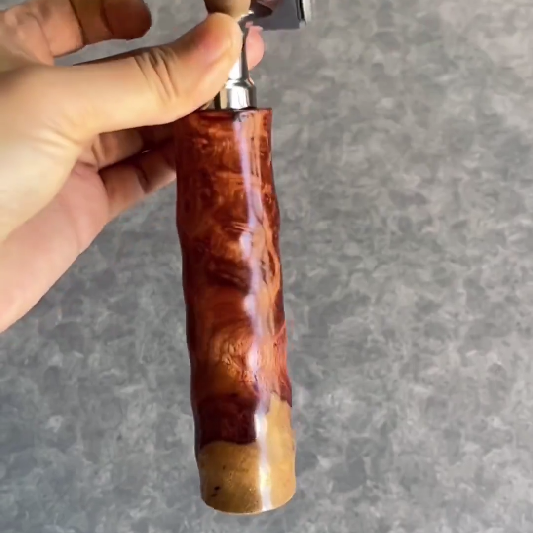 Amber Swirl Burl Artisan Bottomless Portafilter espresso extraction scene