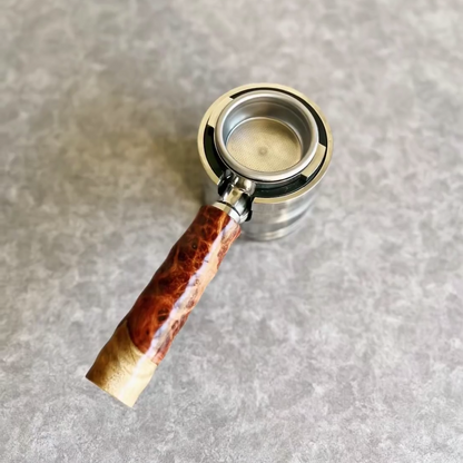 Amber Swirl Burl Artisan Bottomless Portafilter | Breville 54mm/58mm