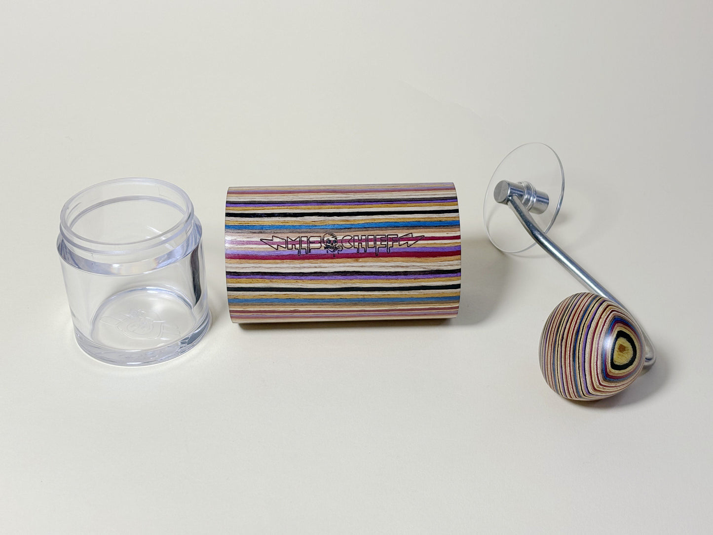 Rainbow-wood Bottomless Portafilter + Hand Grinder | La Marzocco 58mm