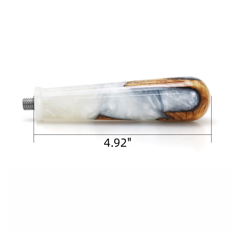 1-of-1 Artisan Hybrid Burl & Resin Bottomless Portafilter alternate angle 7 for compatible espresso machine