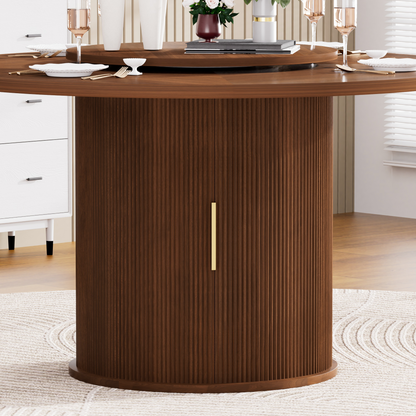 55" Round Storage Base Dining Table