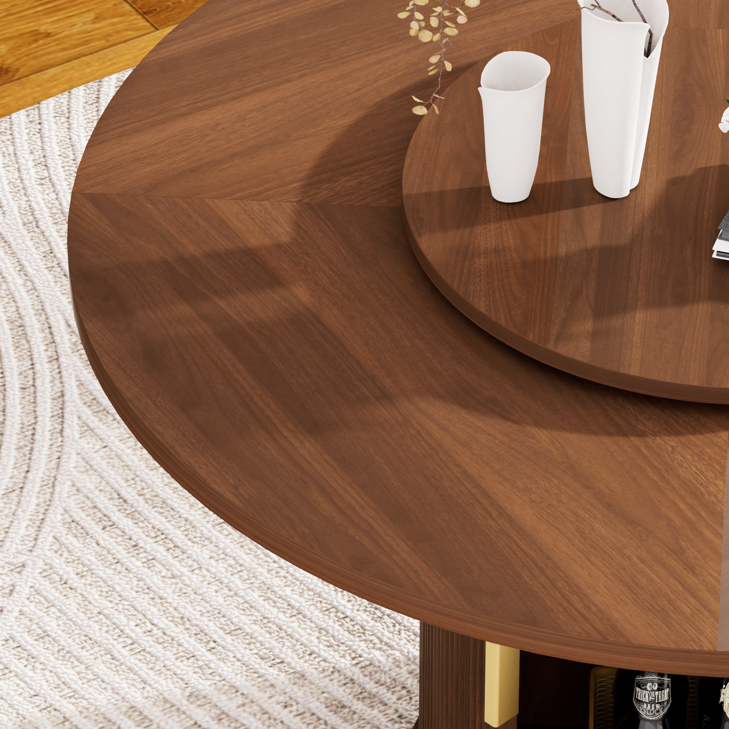 55" Round Storage Base Dining Table