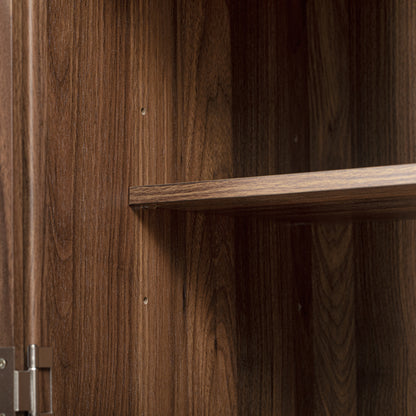 Walnut Pantry Cabinet with Pull-Out Shelves & Door Racks - TimberFlare