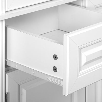 Textured White Pantry Cabinet with Pull-Out Shelves - TimberFlare