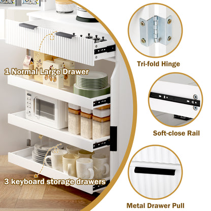 Fluted Pantry with Pull-Out Shelves - TimberFlare