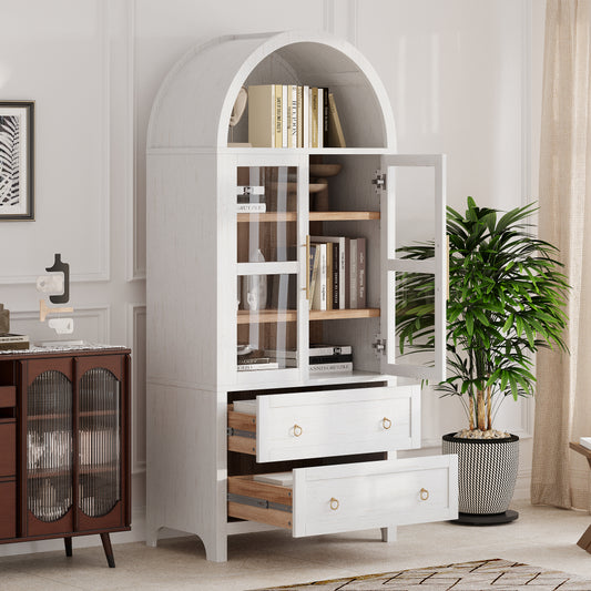 71" Tall Arched Farmhouse Pantry Cabinet - TimberFlare