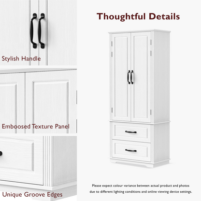 Walnut Pantry Cabinet with Pull-Out Shelves & Door Racks - TimberFlare