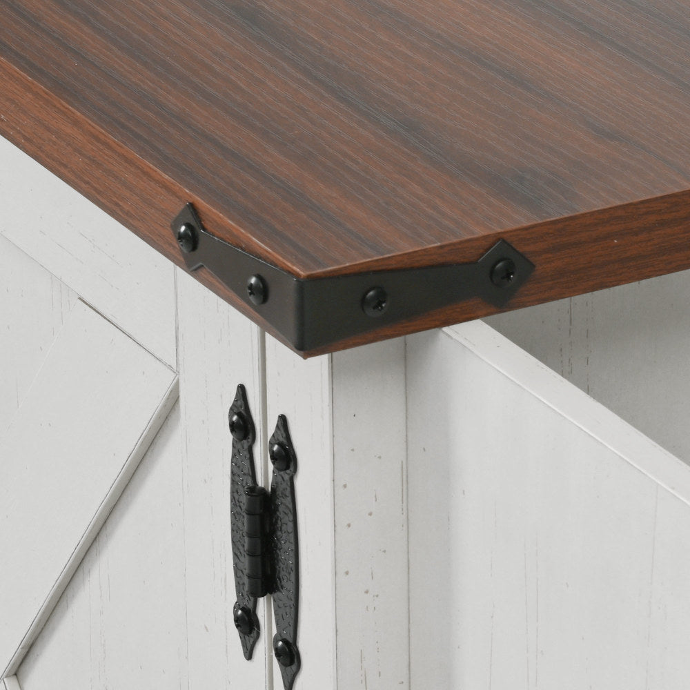 54" Farmhouse Rolling Island with Drop Leaf, Power Outlet