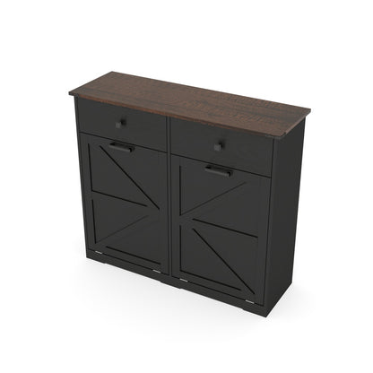 39-Inch Double Tilt-Out Trash Cabinet with Drawers - TimberFlare