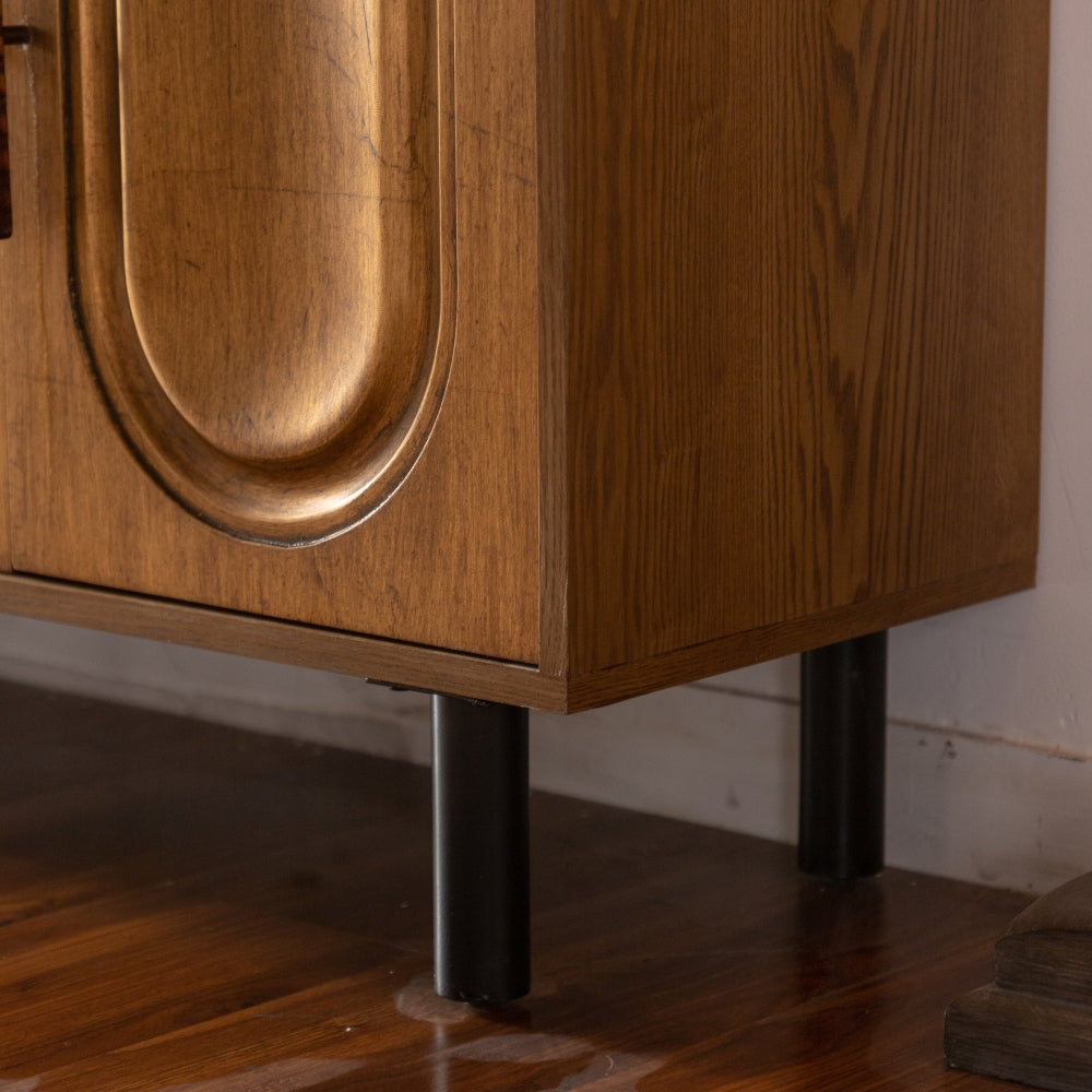 60-Inch Modern Sideboard with Geometric Doors - TimberFlare