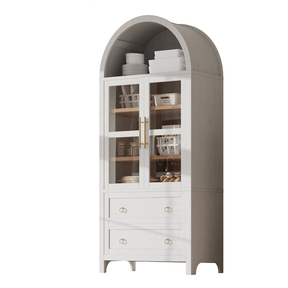 71" Tall Arched Farmhouse Pantry Cabinet - TimberFlare
