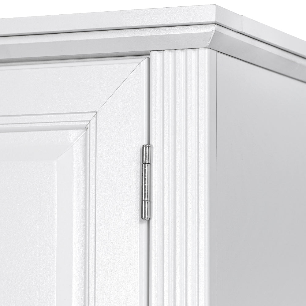 Textured White Pantry Cabinet with Pull-Out Shelves - TimberFlare