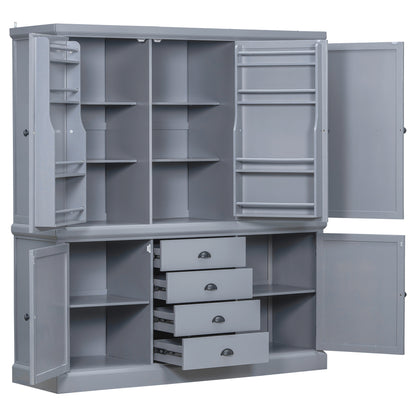 Farmhouse Pantry Cabinet, Ample Customizable Storage - TimberFlare