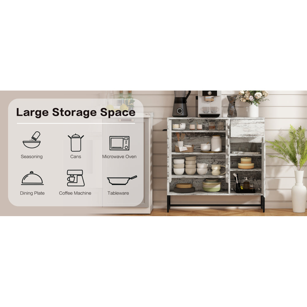 Farmhouse Lattice Coffee Bar Cabinet - TimberFlare