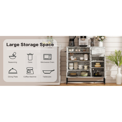 Farmhouse Lattice Coffee Bar Cabinet - TimberFlare