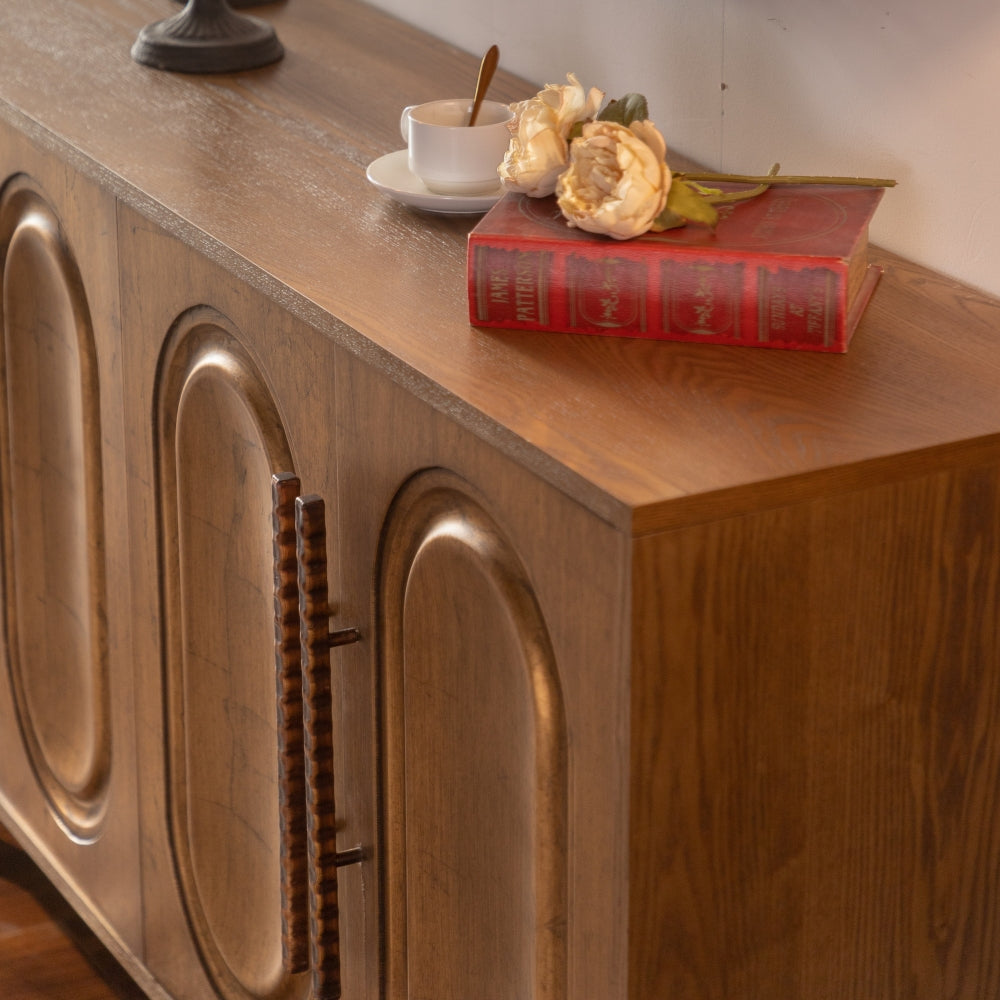 60-Inch Modern Sideboard with Geometric Doors - TimberFlare