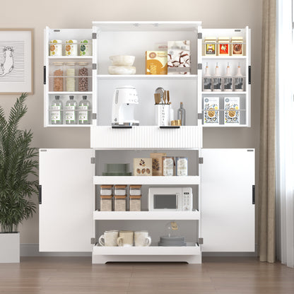 Fluted Pantry with Pull-Out Shelves - TimberFlare