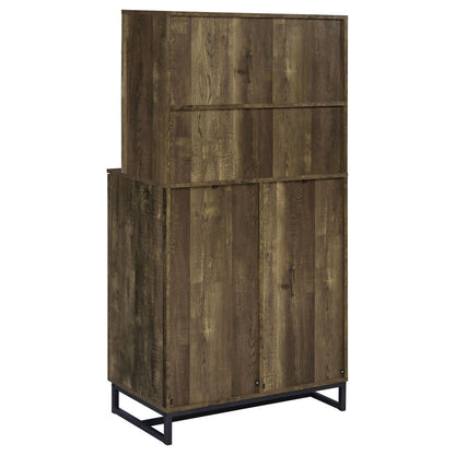 Wine and Bar Cabinet with Herringbone Doors - TimberFlare