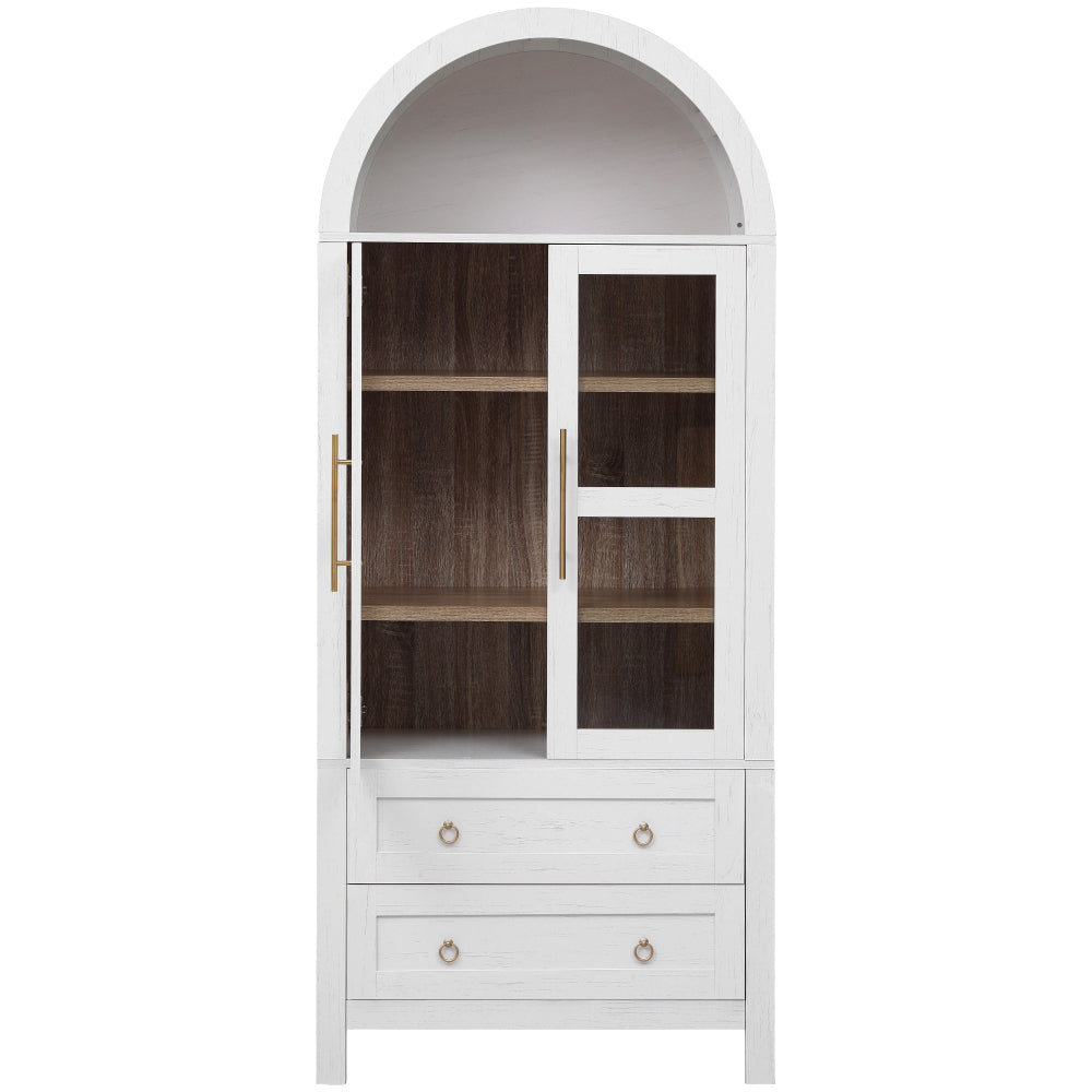 71" Tall Arched Farmhouse Pantry Cabinet - TimberFlare