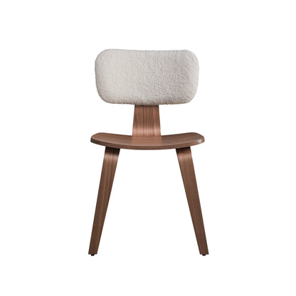 Dining Table Set for 4 with Walnut Finish & Boucle Chairs - TimberFlare
