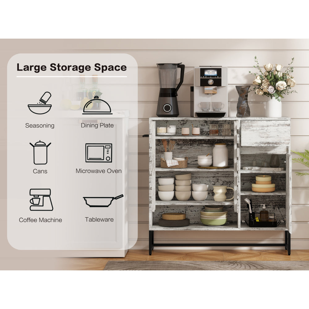 Farmhouse Lattice Coffee Bar Cabinet - TimberFlare