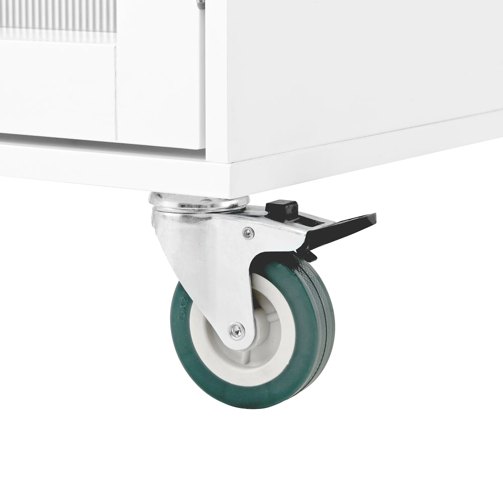 Mobile Kitchen Island Storage Trolley Cart with Dropleaf Top and Cabinet - TimberFlare