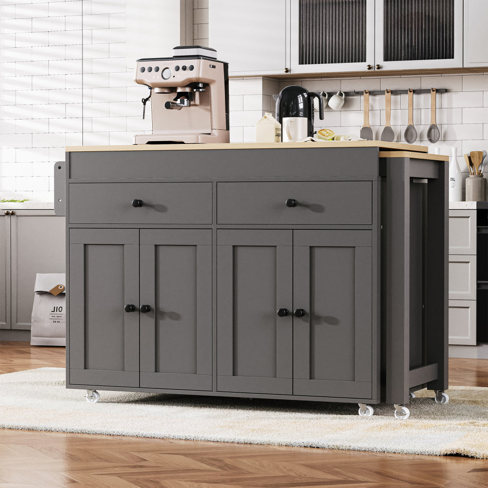 74.5 Kitchen Island with Extendable Dining Table - TimberFlare