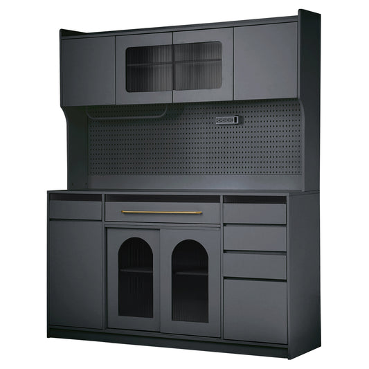 63" Coffee Bar Cabinet with Charging Station - TimberFlare