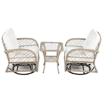 3-Piece Patio Set with Swivel Rocking Chairs - TimberFlare