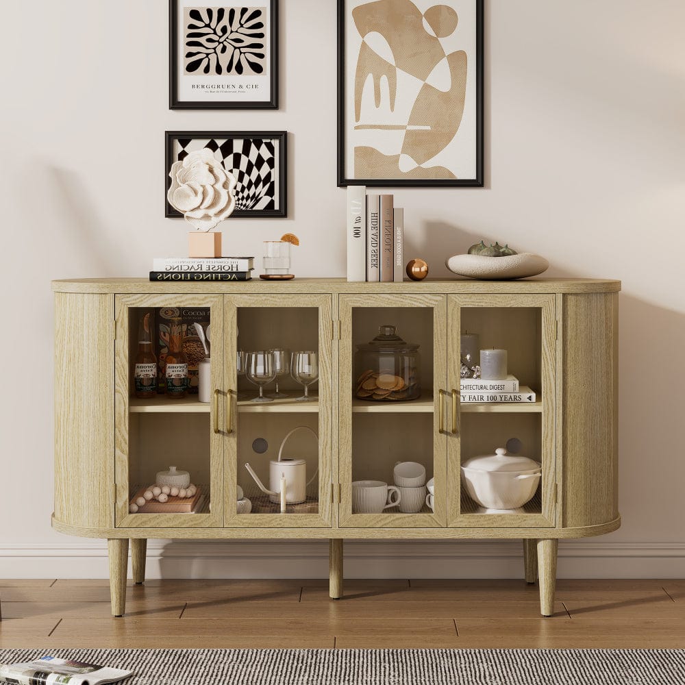 Mid-Century Oval Sideboard Cabinet - TimberFlare