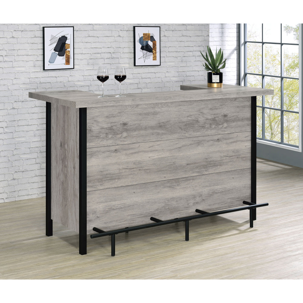 Grey Driftwood Industrial Home Bar - TimberFlare