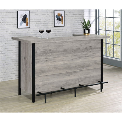 Grey Driftwood Industrial Home Bar - TimberFlare