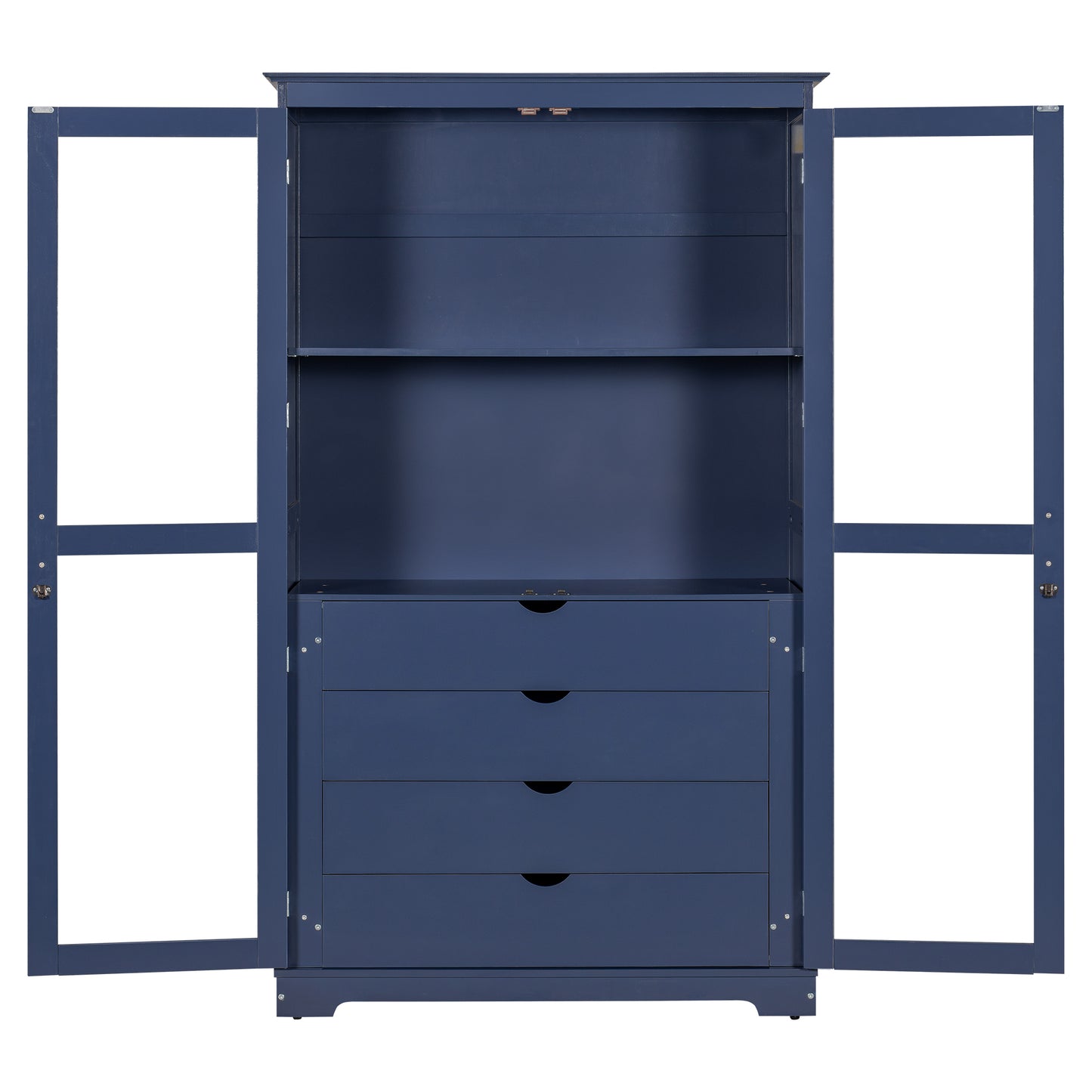 75‘’ Farmhouse Pantry & Display Coffee Cabinet - TimberFlare